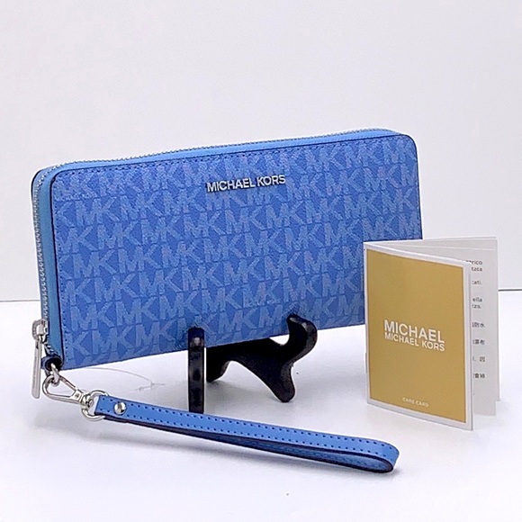 Michael Kors Large Travel CONTINENTAL Wallet-wristlet-phoneholder South Pacific - Picture 1 of 14